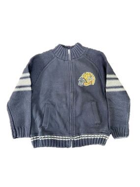 STANDARD BLUES - toddler boy’s jacket zipper cotton football theme 4T